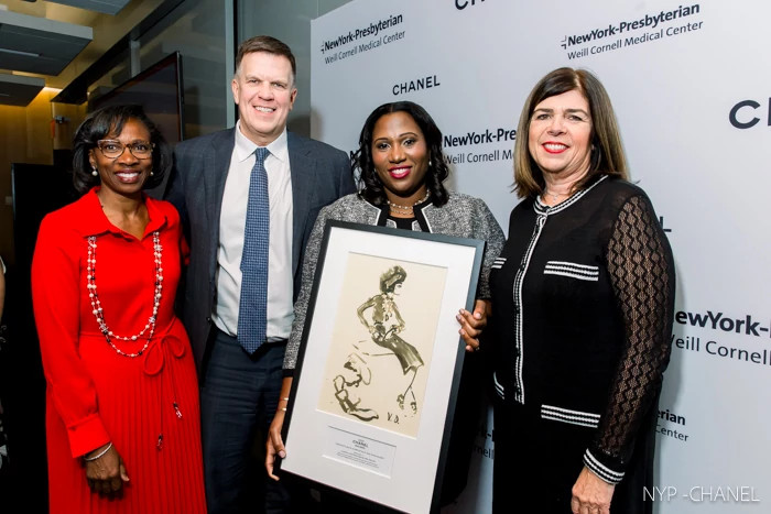 Drs. Drs. Riley, Donley, and Champan-Davis with Barbara Menarguez of CHANEL