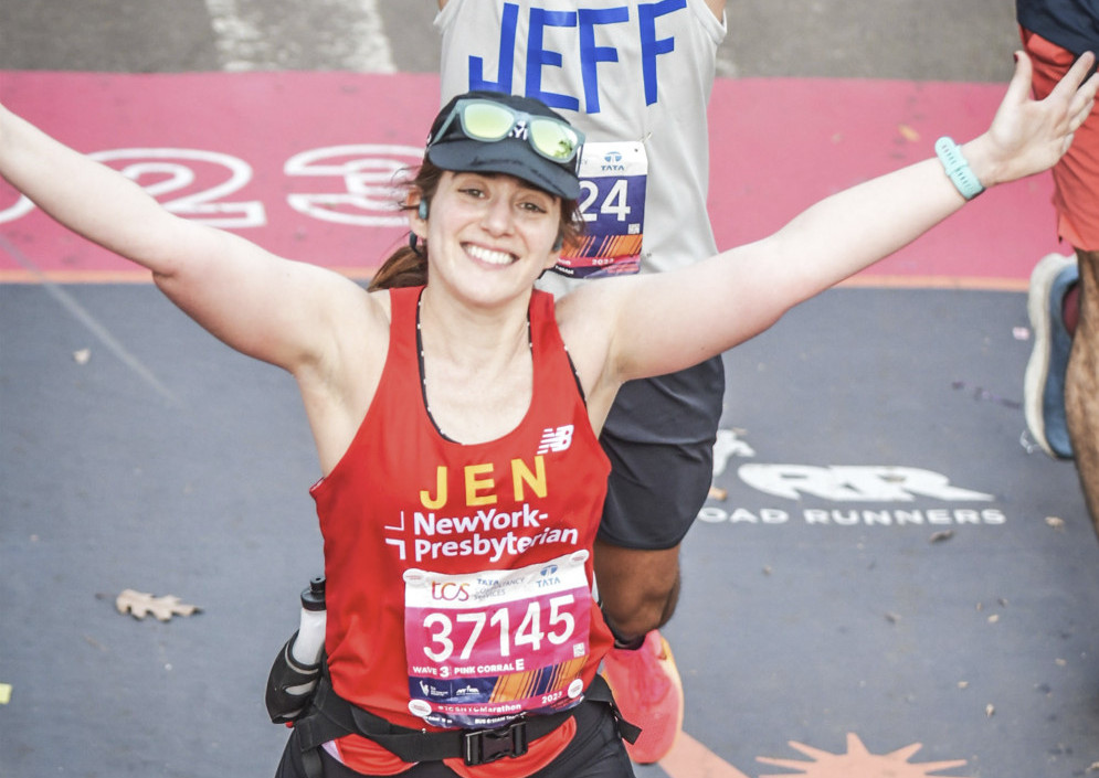 Dr. Jennifer Salant runs the 2024 TCS NYC Marathon