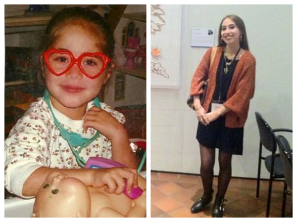 Gianna Paniagua as a child and as an adult.